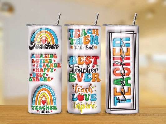 20oz Skinny "Skull Teacher" Tumbler